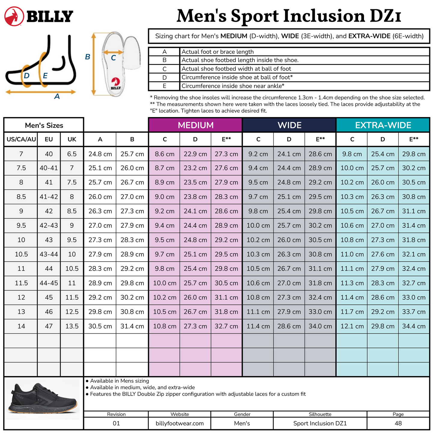 Erkek Siyah/Siyah/Gum BILLY Sport Inclusion DZ1