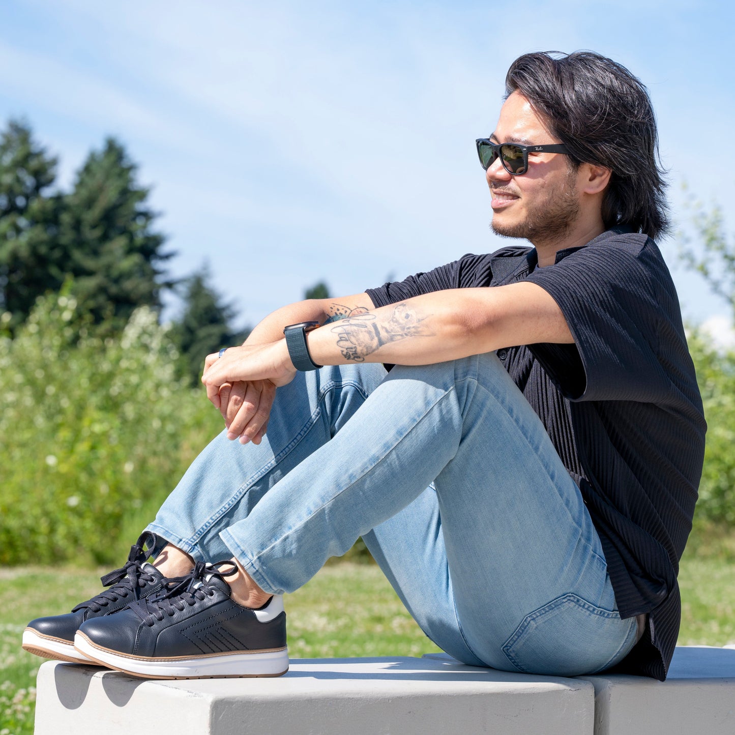 Erkek Siyah Deri BILLY Konfor Luxe