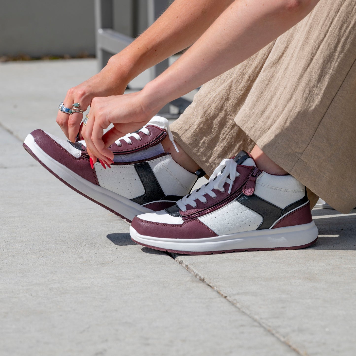 Kadın Beyaz/Şarap/Siyah BILLY Konfor DZ Bilekli